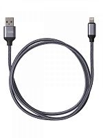 SQ1810-0312 Дата-кабель, ДК 12, USB - Lightning, 1 м, тканевая оплетка, серый, TDM