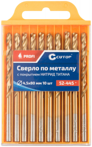 Сверло по металлу Cutop Profi с титановым покрытием, 4.5х80мм (10 шт) в г. Санкт-Петербург  фото 3