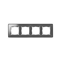 8201640-293 Рамка 4-м Simon82 Detail холодный алюм.; основание графит Simon 