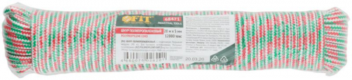 68471 Шнур полипропиленовый с сердечником 5ммх20м р/н=240кгс FIT  фото 3