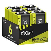 Элемент питания солевой "крона" 6F22 9В Heavy Duty Pack-6 (уп.6шт) ФАZА 5042261 в г. Санкт-Петербург 