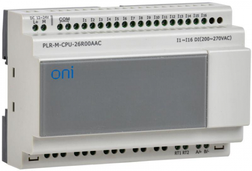 Контроллер программируемый логический (микро ПЛК) PLR-M. CPU DI16/DO10(R) 220В AC ONI PLR-M-CPU-26R00AAC в г. Санкт-Петербург 