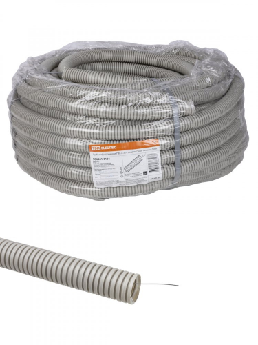 SQ0401-0104 Труба гофрированная ПВХ d 32 с зондом (50 м) тяжелая TDM