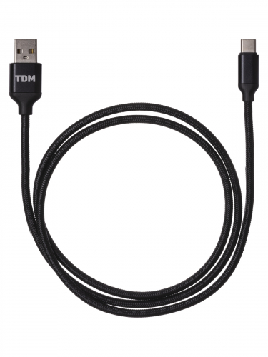 Дата-кабель, ДК 8, USB - USB Type-C, 1 м, тканевая оплетка, черный, TDM в г. Санкт-Петербург 