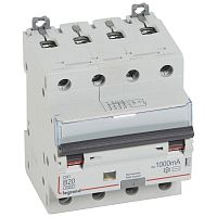 Выключатель автоматический дифференциального тока 4п B 20А 1000мА тип AC 10кА DX3 Leg 411362 в г. Санкт-Петербург 
