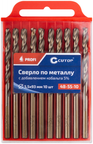 Сверло по металлу Cutop Profi с кобальтом 5%, 5.5 x 93 мм (10шт) в г. Санкт-Петербург  фото 3