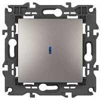 Б0065785 Выключатель Elegance 14-1102-16 250В 10АХ с подсветкой титан Эра 