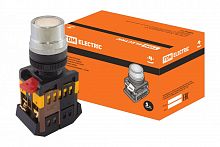 SQ0704-0028 Кнопка ABLF-22 белый d22мм неон/230В 1з+1р TDM