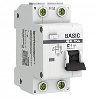 Выключатель автоматический дифференциального тока 2п (1P+N) C 16А 30мА тип AC 4.5кА АД-12 Basic EKF DA12-16-30-bas в г. Санкт-Петербург 