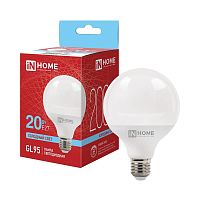 4690612063997 Лампа светодиодная LED-GL95-VC 20Вт шар 6500К E27 2000лм 230В 95мм IN HOME 