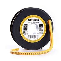 Кабель-маркер "9" для провода сеч.6мм2 STEKKER CBMR60-9 , желтый, упаковка 350 шт 39132 в г. Санкт-Петербург 
