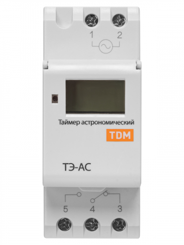 Таймер электронный ТЭ-АС-1мин/24ч-8on/off-16А-DIN (астрономический) TDM в г. Санкт-Петербург  фото 4