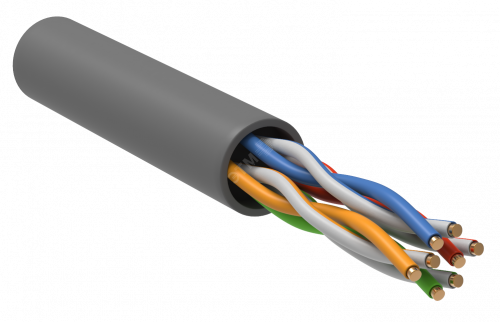 Кабель связи витая пара U/UTP кат.5е 4х2х24AWG solid сер. (м) ITK LC1-C5E04-121-100 в г. Санкт-Петербург 