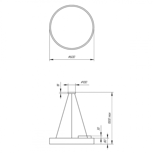 Подвесной светодиодный cветильник Geometria ЭРА Ring SPO-131-W-40K-045 45Вт 4000К белый Б0050558 в г. Санкт-Петербург  фото 4