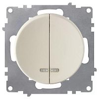 2172802 Выключатель 2-кл. СП Florence 10А IP20 с подсветкой механизм беж. (1E31801301) OneKeyElectro 