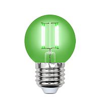 Лампа светодиодная филаментная Uniel E27 5W зеленая LED-G45-5W/GREEN/E27 GLA02GR UL-00002988 в г. Санкт-Петербург 