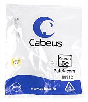 Патч-корд U/UTP кат.5E 2xRJ45/8p8c неэкранир. PVC 0.15м бел.. бел. Cabeus 8991c в г. Санкт-Петербург 