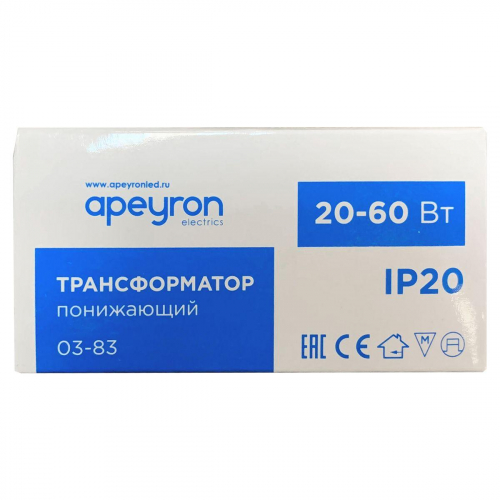 Трансформатор Apeyron AC 12V 20-60W IP20 03-83 в г. Санкт-Петербург  фото 3
