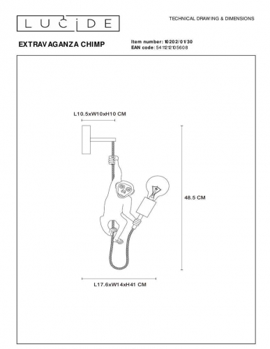 Бра Lucide Extravaganza Chimp 10202/01/30 в г. Санкт-Петербург  фото 2