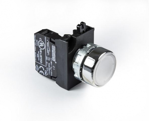 CM100DB Кнопка нажимная круглая  (1НО) бел. EMAS 