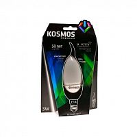 Лампа светодиодная KOSMOS premium 3Вт свеча на ветру E14 230В 4500К Космос KLED3wCW230vE1445 в г. Санкт-Петербург 