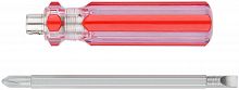 Отвертка с переставным жалом, пластиковая красная прозрачная ручка 6х85 мм PH2/SL6 в г. Санкт-Петербург 