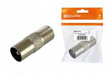SQ1809-0006 Переходник гнездо F - штекер TV, инд. упаковка TDM
