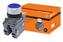 SQ0747-0010 Кнопка с фиксацией MP2-20L в сборе d22мм 1з+1р синяя TDM