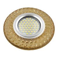 UL-00003888 Светильник DLS-L144 GU5.3 GLASSY/GOLD GU5.3 встраив. доп. светодиод. подсветка 3Вт без лампы стекло Fametto 