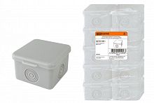 SQ1401-0811 Распаячная коробка ОП 65х65х50мм, крышка, IP54, 4вх., без гермовводов TDM