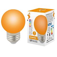 Лампа светодиодная Volpe E27 1W оранжевая LED-G45-1W/ORANGE/E27/FR/С UL-00005650 в г. Санкт-Петербург 