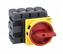 MSD100410R Выключатель-разъединитель 4п 100А IP20 с красн. рукоят. на дверцу 4 винтами с замком SE 