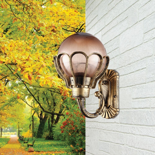 Светильник садово-парковый Feron PL5051 шар на стену вверх 100W E27 230V, черное золото 11553 в г. Санкт-Петербург  фото 3