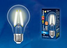 UL-00005849 Лампа светодиодная LED-A60-15W/3000K/E27/CL PLS02WH Sky прозр. картон Uniel 