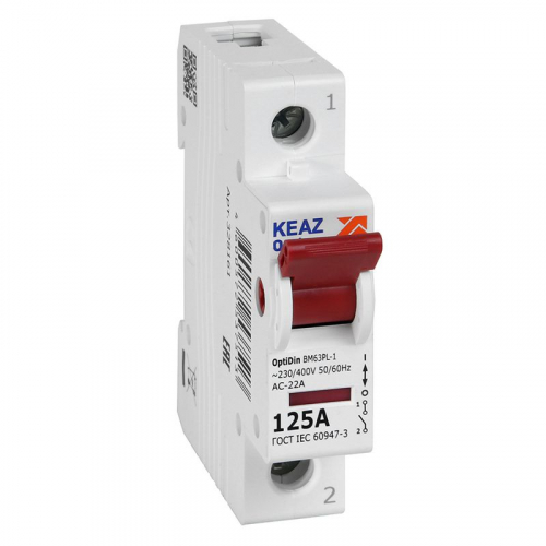 328161 Выключатель нагрузки модульный 1п 25А OptiDin BM63PL-1125-УХЛ3 (ВМ63PL) КЭАЗ 
