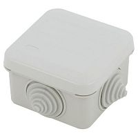 Б0055758 Коробка распаячная KORz-70-70-40-4gv открытой установки 70х70х40мм защелк. крышка 4 вставл. сальника IP55 Эра 