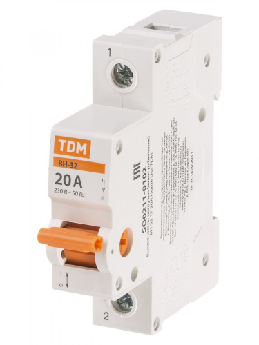 SQ0211-0102 Выключатель нагрузки (мини-рубильник) ВН-32 1P 20A Home Use TDM