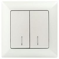 Б0053598 Выключатель 2-кл. СП Solo 4-105-06 10А 250В IP20 с подсветкой перламутр Intro 