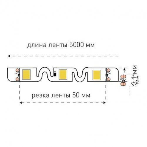 Светодиодная лента SWG 9W/m 60LED/m 2835SMD холодный белый 5M 001897 в г. Санкт-Петербург  фото 3