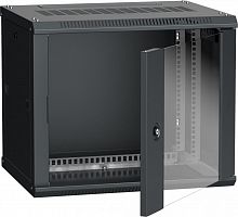 LWR5-09U64-GF Шкаф 19 дюйм LINEA W 9U 600х450мм настен. стекл. дверь RAL9005 ITK 