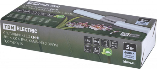 SQ0358-0215 Светильник LED CH-П 5Вт, 4000 К, IP44, Камбрия-2, хром TDM