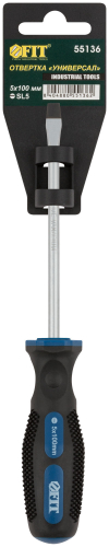 Отвертка "Универсал", CrV сталь, прорезиненная ручка, Профи  5х100 мм SL в г. Санкт-Петербург  фото 3