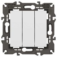 Б0034249 Выключатель 3-кл. СП Elegance 14-1107-01 10А IP20 250В 10AX механизм бел. Эра 