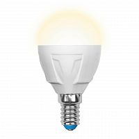 Лампа светодиодная Uniel E14 7W 3000K матовая LED-G45 7W/WW/E14/FR PLP01WH UL-00002419 в г. Санкт-Петербург 