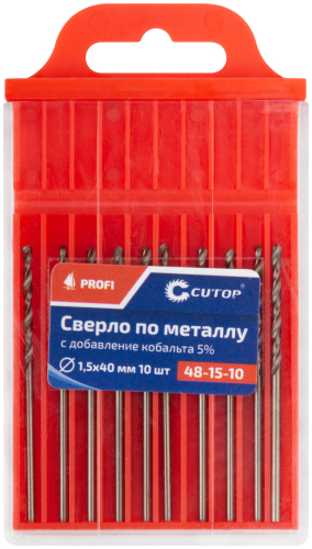 Сверло по металлу Cutop Profi с кобальтом 5%, 1.5 x 40 мм (10 шт) в г. Санкт-Петербург  фото 3