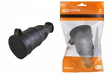 SQ0612-0002 Розетка переносная с заглушкой каучук 2Р+РЕ 16А 250В IP44 TDM