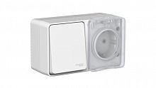 ATN543070 Блок ОП AtlasDesign PROFI IP54 (розетка 1-м 16А заземл. защ. шторки + 1-кл. выключатель 10А) сер. SE 