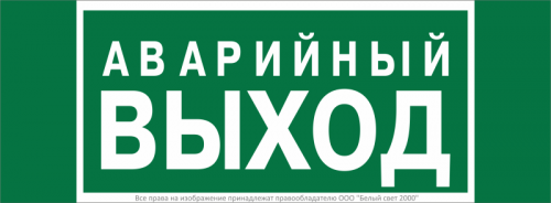 a16529 Знак безопасности NPU-3413.E23 "Аварийный выход" Белый Свет 