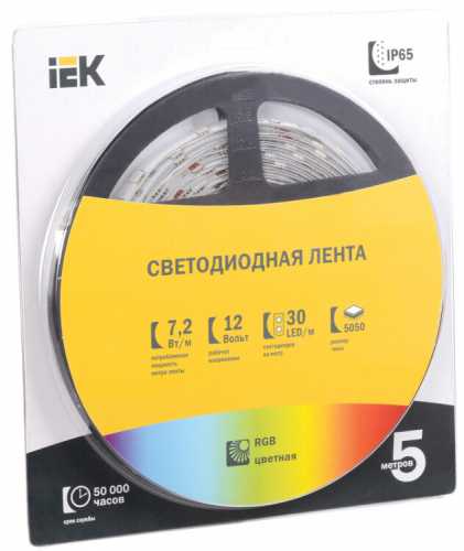 IEK Лента LED 5м блистер LSR-5050RGB30-7,2-IP65-12V в г. Санкт-Петербург 