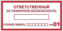 Наклейка "Ответственный за пожарную безопасность" B03 100х200мм PROxima EKF an-4-05 в г. Санкт-Петербург 